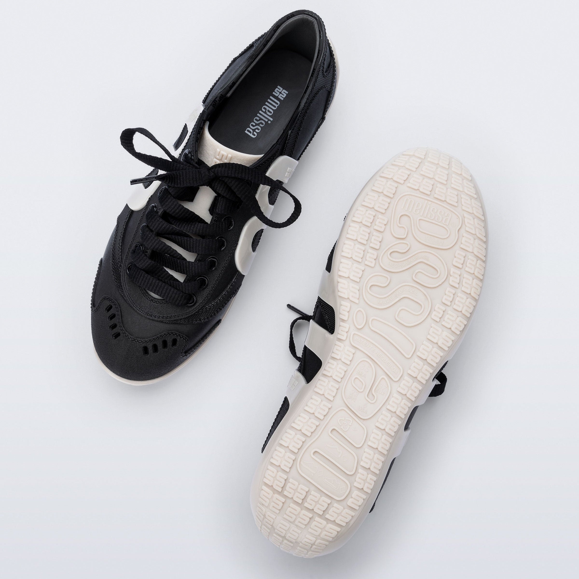 Melissa Motion Beige/ Black Sneakersy Damskie Czarne
