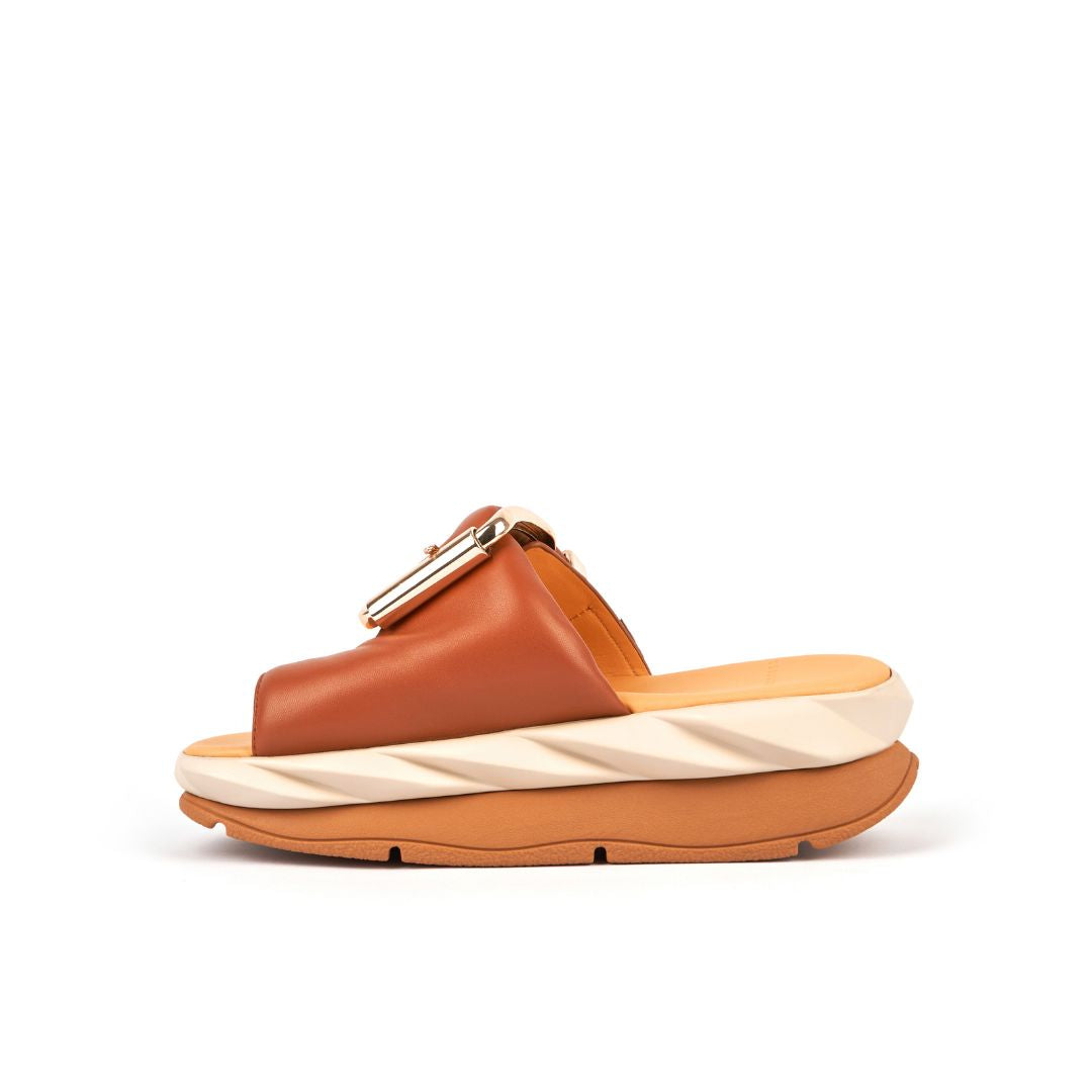 4CCCCEES Mellow Glow Brown Klapki Damskie Na Platformie Brązowe