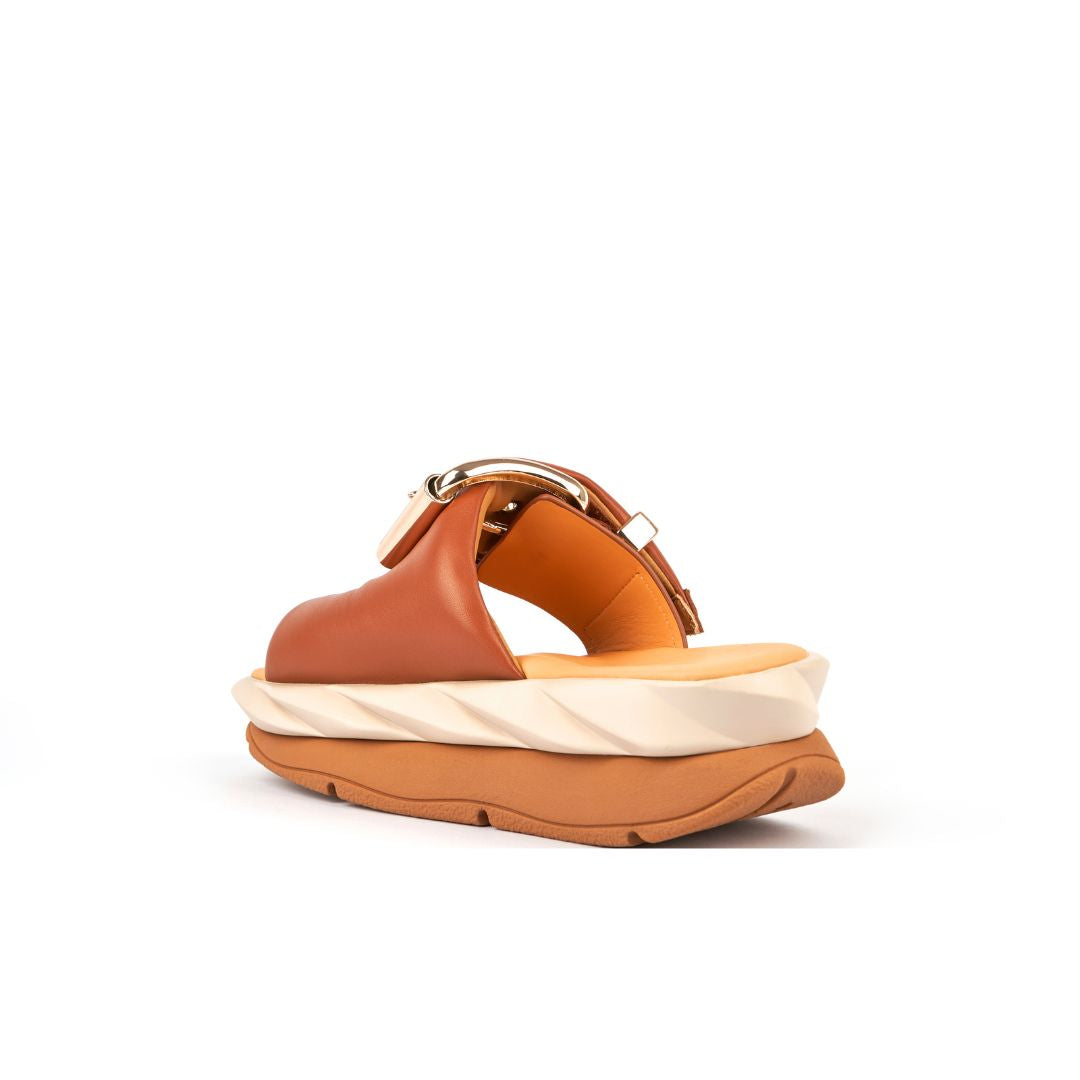 4CCCCEES Mellow Glow Brown Klapki Damskie Na Platformie Brązowe