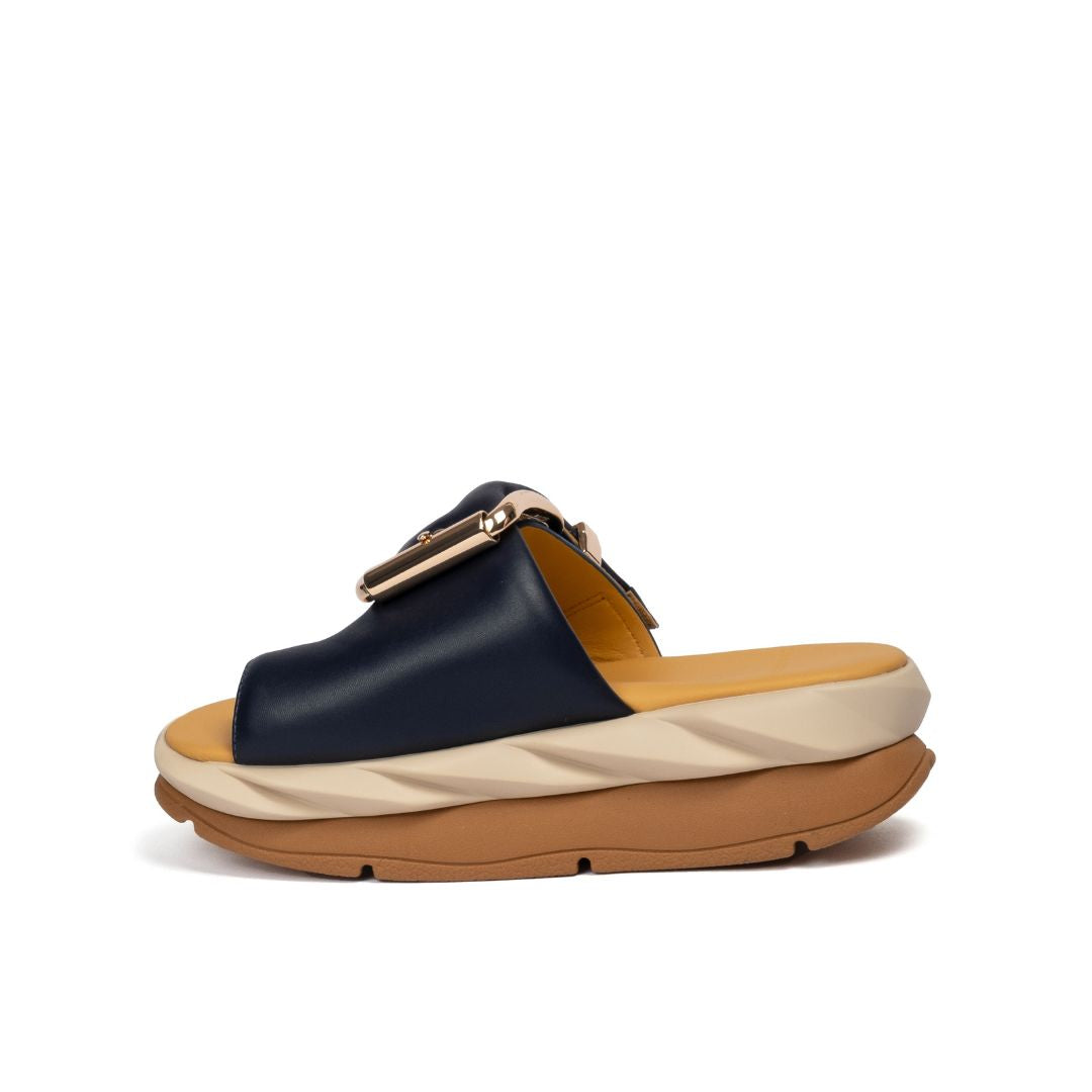 4CCCCEES Mellow Glow Indigo Klapki Damskie Na Platformie Granatowe