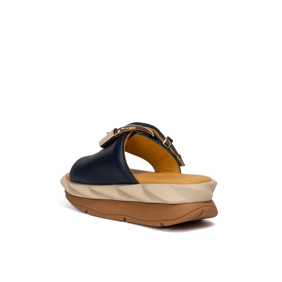 4CCCCEES Mellow Glow Indigo Klapki Damskie Na Platformie Granatowe