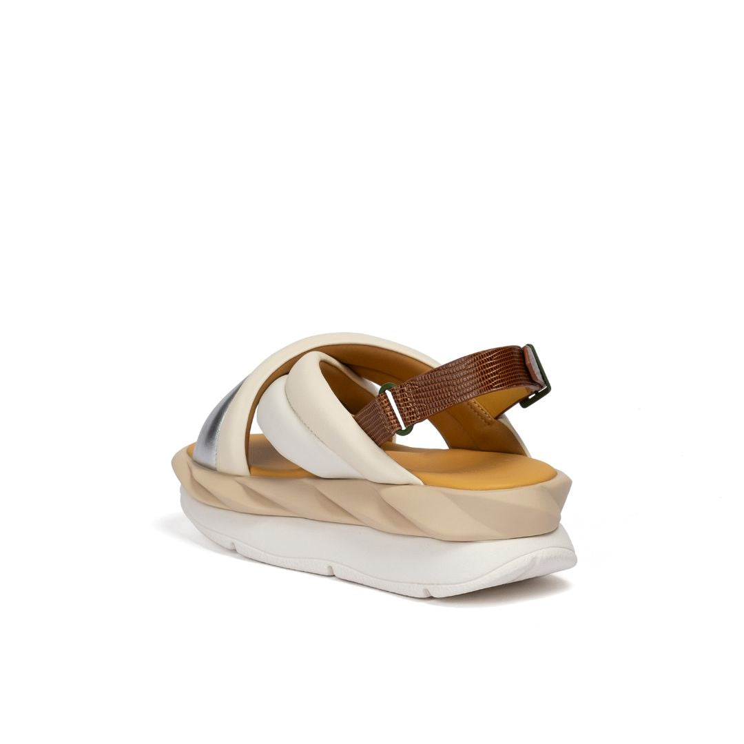 4CCCCEES Mellow Mela Cream Sandały Damskie Na Platformie Kremowe