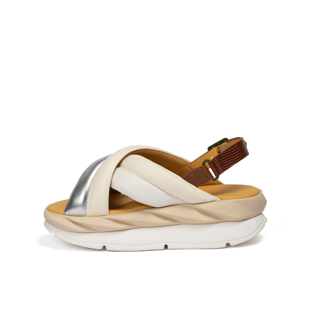 4CCCCEES Mellow Mela Cream Sandały Damskie Na Platformie Kremowe