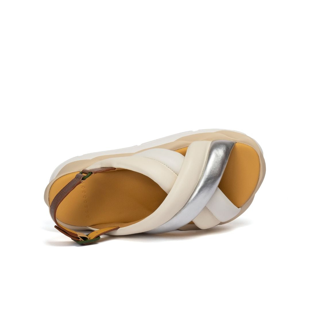 4CCCCEES Mellow Mela Cream Sandały Damskie Na Platformie Kremowe