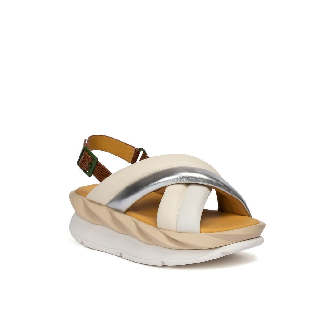 4CCCCEES Mellow Mela Cream Sandały Damskie Na Platformie Kremowe