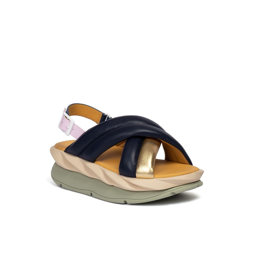 4CCCCEES Mellow Mela Indigo Sandały Damskie Na Platformie Wielokolorowe