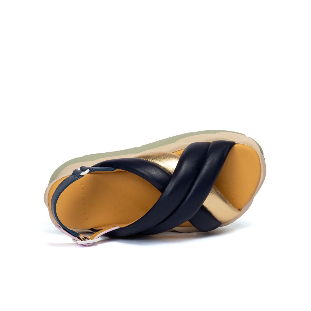 4CCCCEES Mellow Mela Indigo Sandały Damskie Na Platformie Wielokolorowe