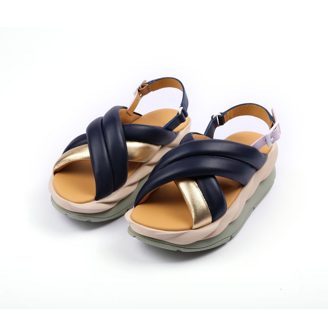 4CCCCEES Mellow Mela Indigo Sandały Damskie Na Platformie Wielokolorowe