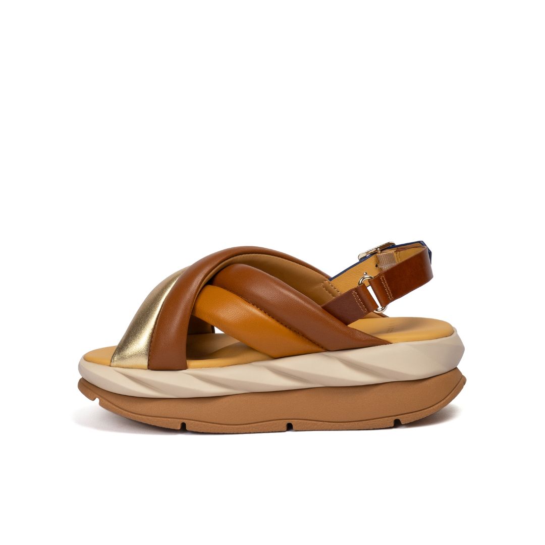 4CCCCEES Mellow Mela Tan Sandały Damskie Na Platformie Brązowe