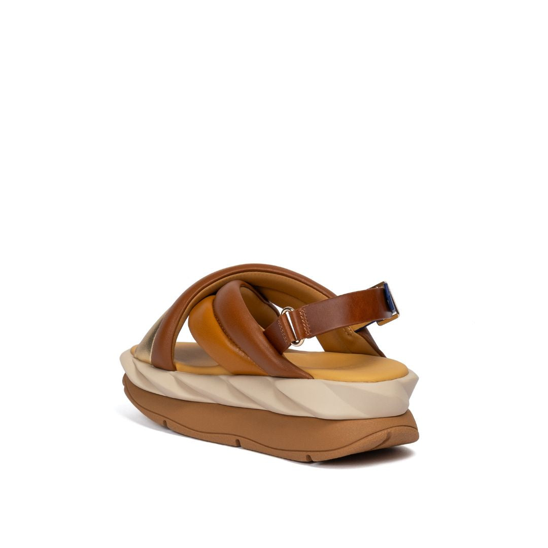 4CCCCEES Mellow Mela Tan Sandały Damskie Na Platformie Brązowe