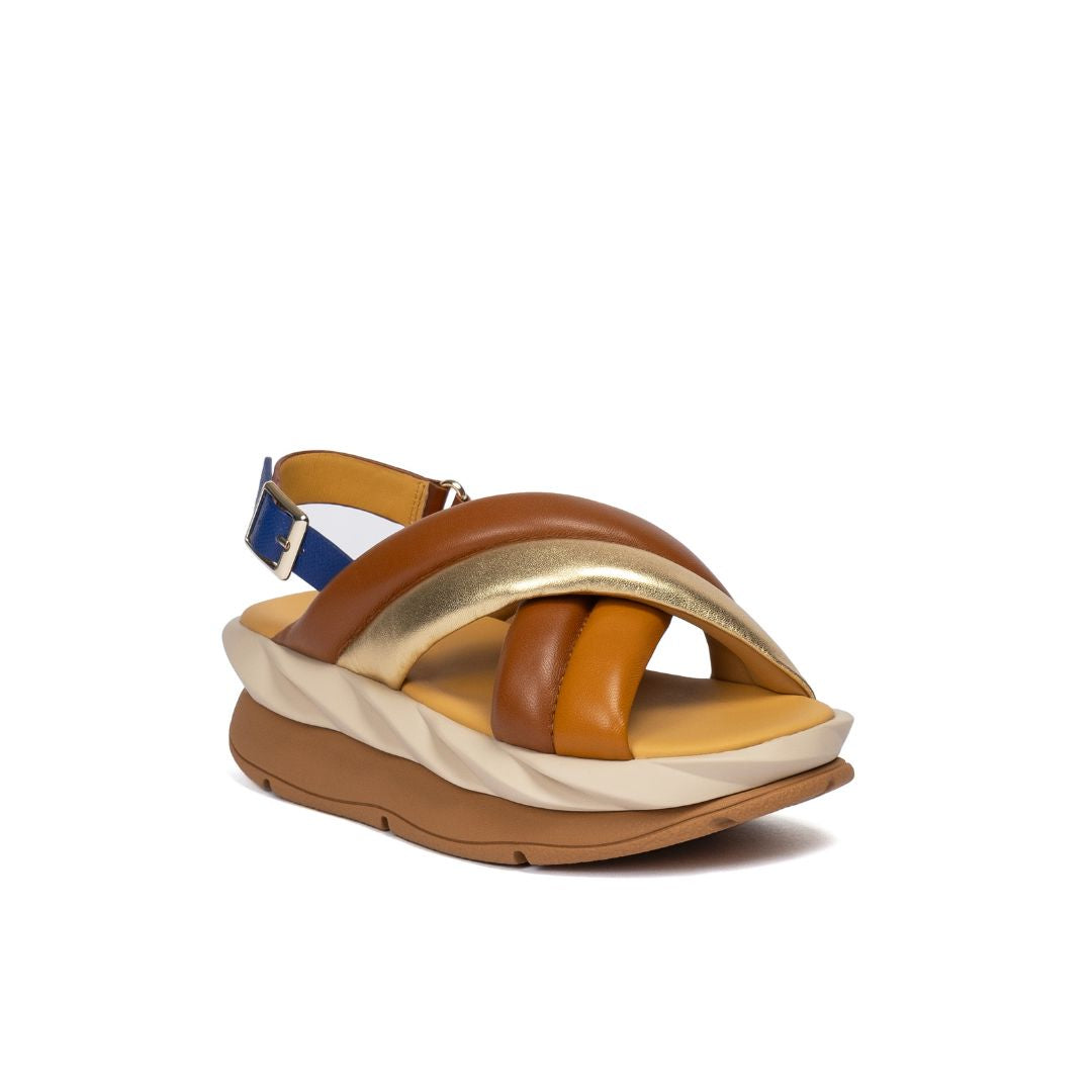 4CCCCEES Mellow Mela Tan Sandały Damskie Na Platformie Brązowe