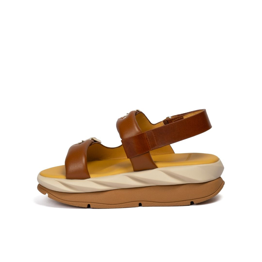 4CCCCEES Mellow Vita Tan Sandały Damskie Na Platformie Brązowe