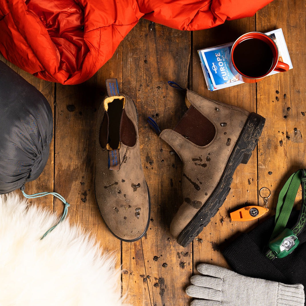 Blundstone 584 - Sztyblety Damskie Męskie - Ocieplane - Rustic Brown - Kolor Brązowy