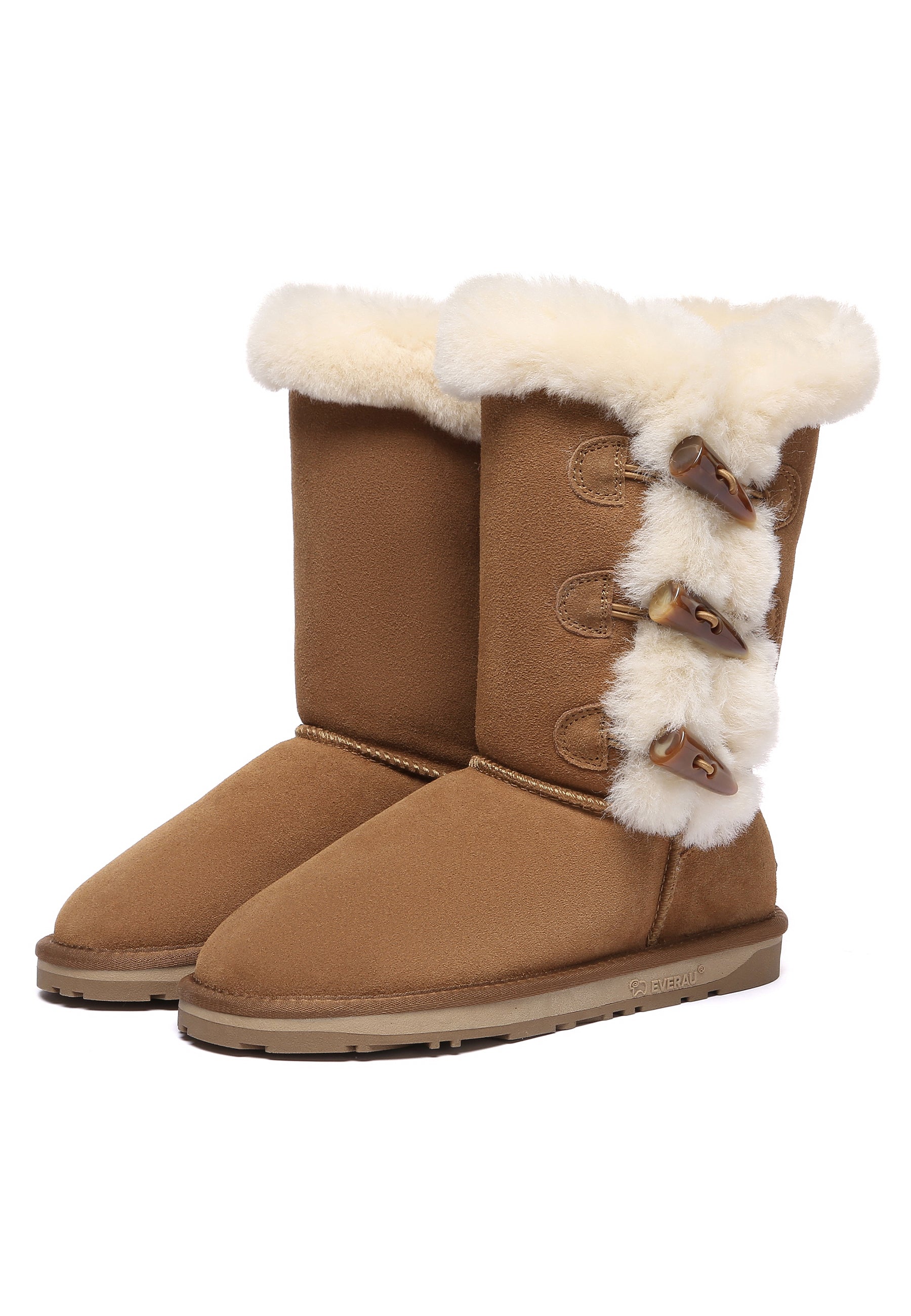 EVERAU Ashy Chestnut Tall Boots Botki Brązowe
