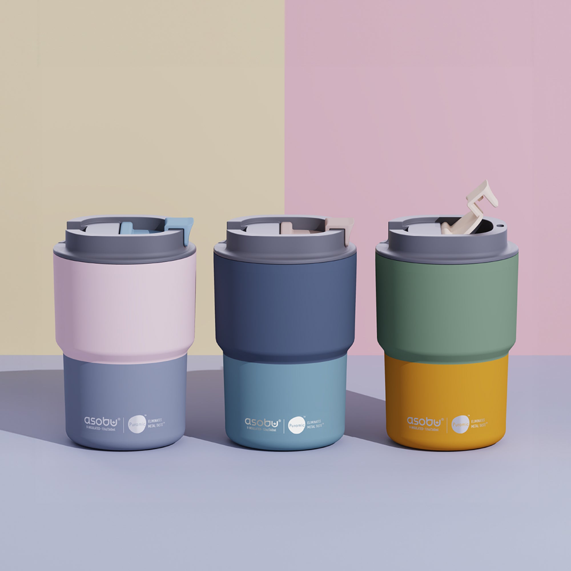 Asobu Kubek Termiczny Coffe Express 360ml Pastelwoy Niebieski