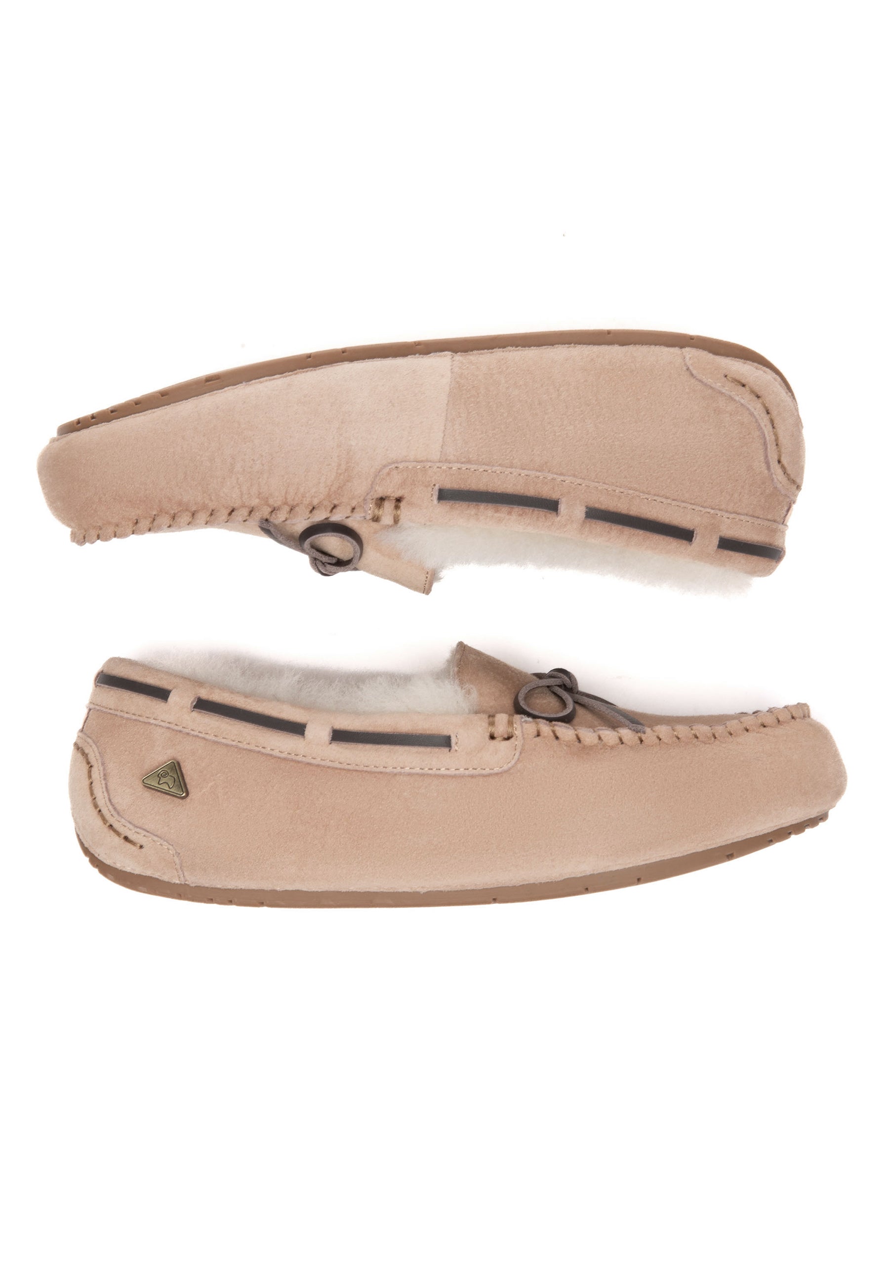 EVERAU Crested Leather Loafers Loafersy Brązowe