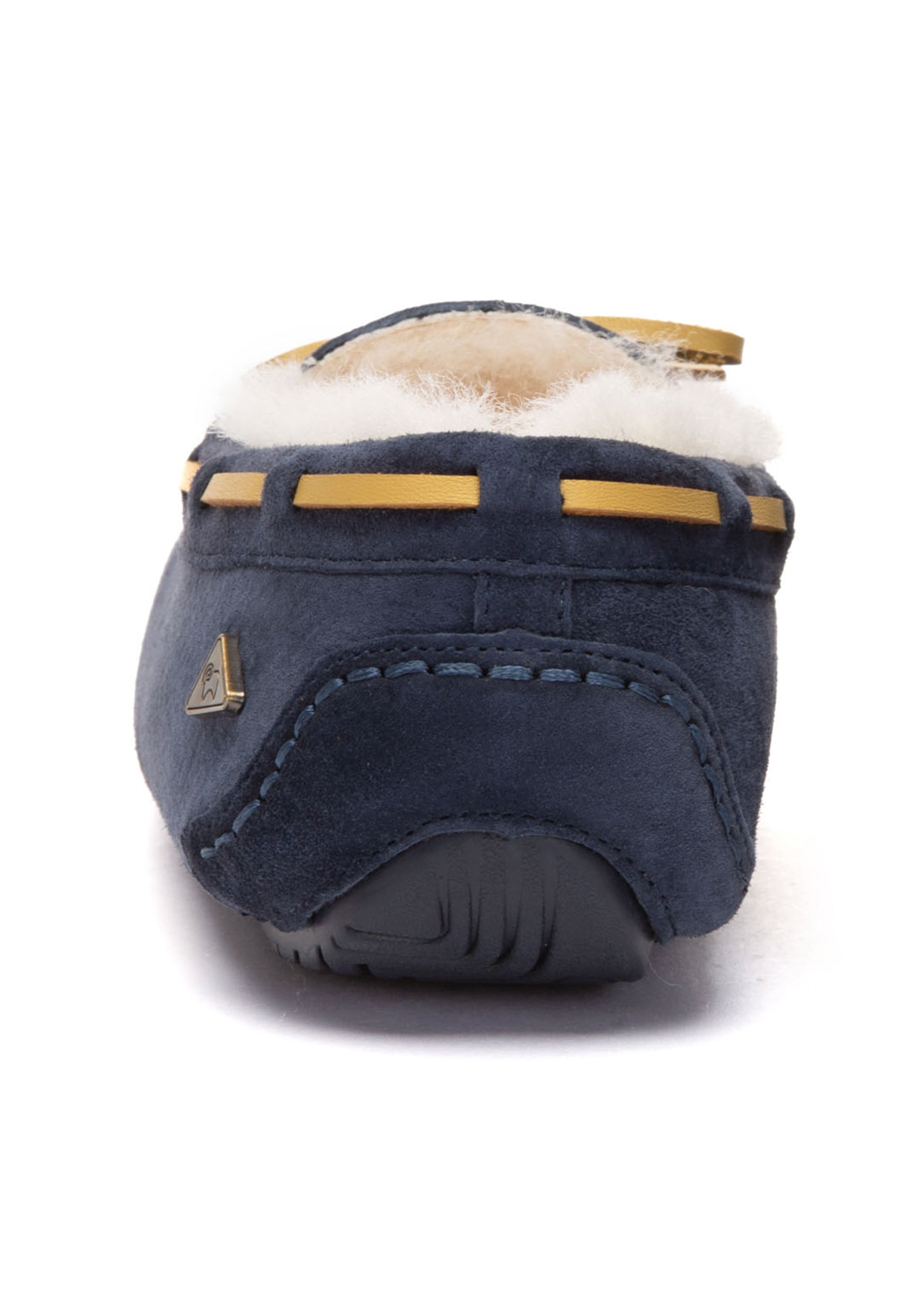 EVERAU Crested Leather Loafers Loafersy Granatowe