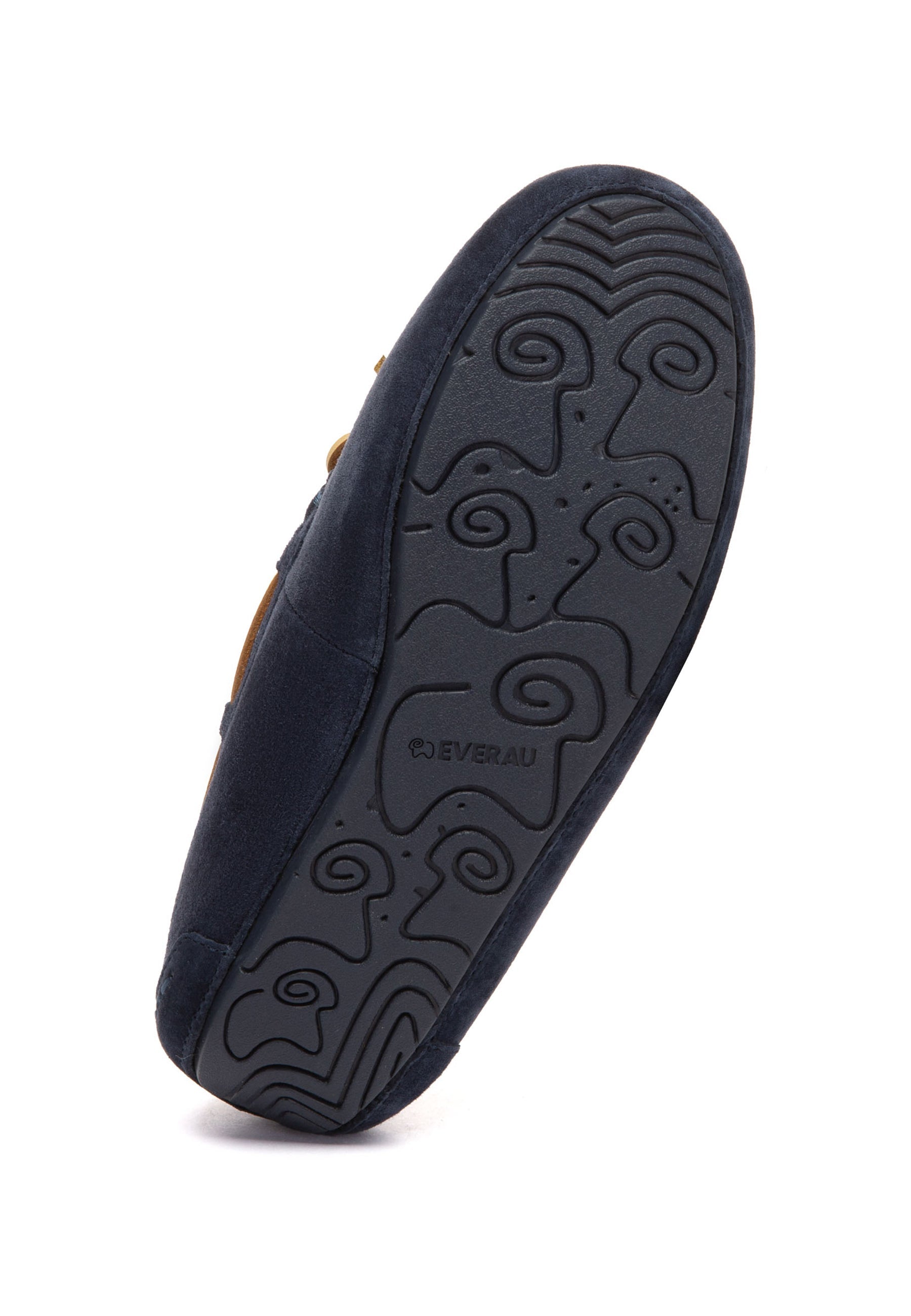 EVERAU Crested Leather Loafers Loafersy Granatowe