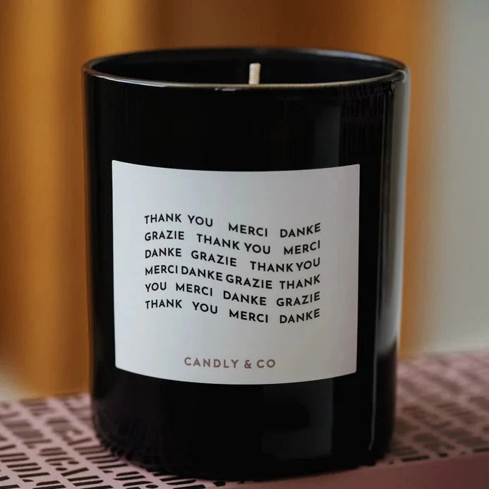 Candly & Co Świeca zapachowa No. 7 Maliny / Róża thank you merci danke grazie