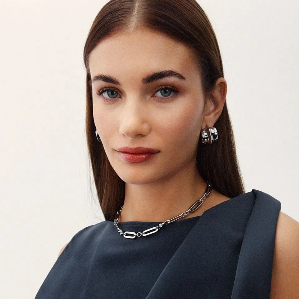 Edblad Kolczyki Barre Hoops L Steel