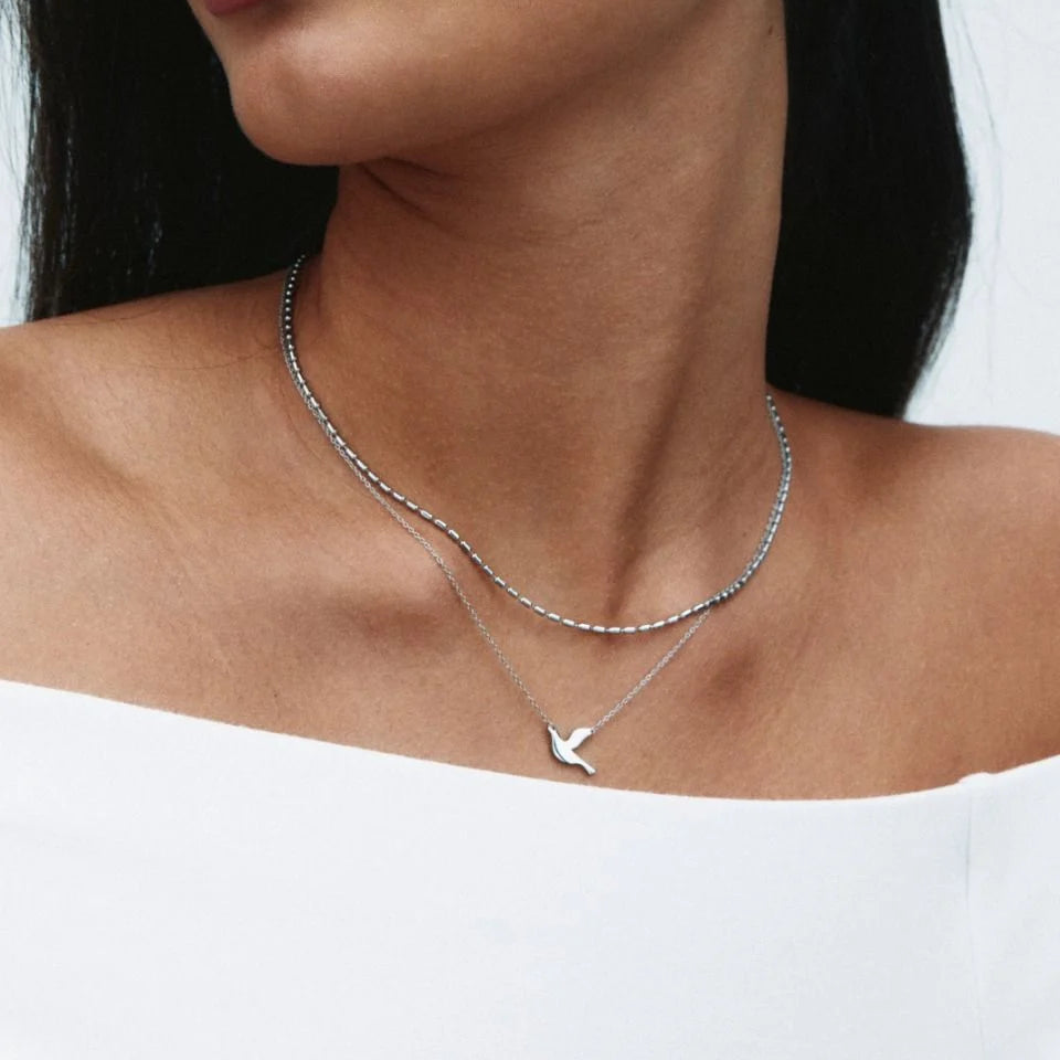 Edblad Naszyjnik Seed Bead Necklace Steel