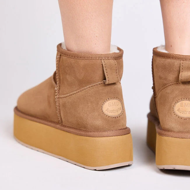 Emu Australia Buty Damskie Stinger Micro Flatform Chestnut Kolor Brązowy