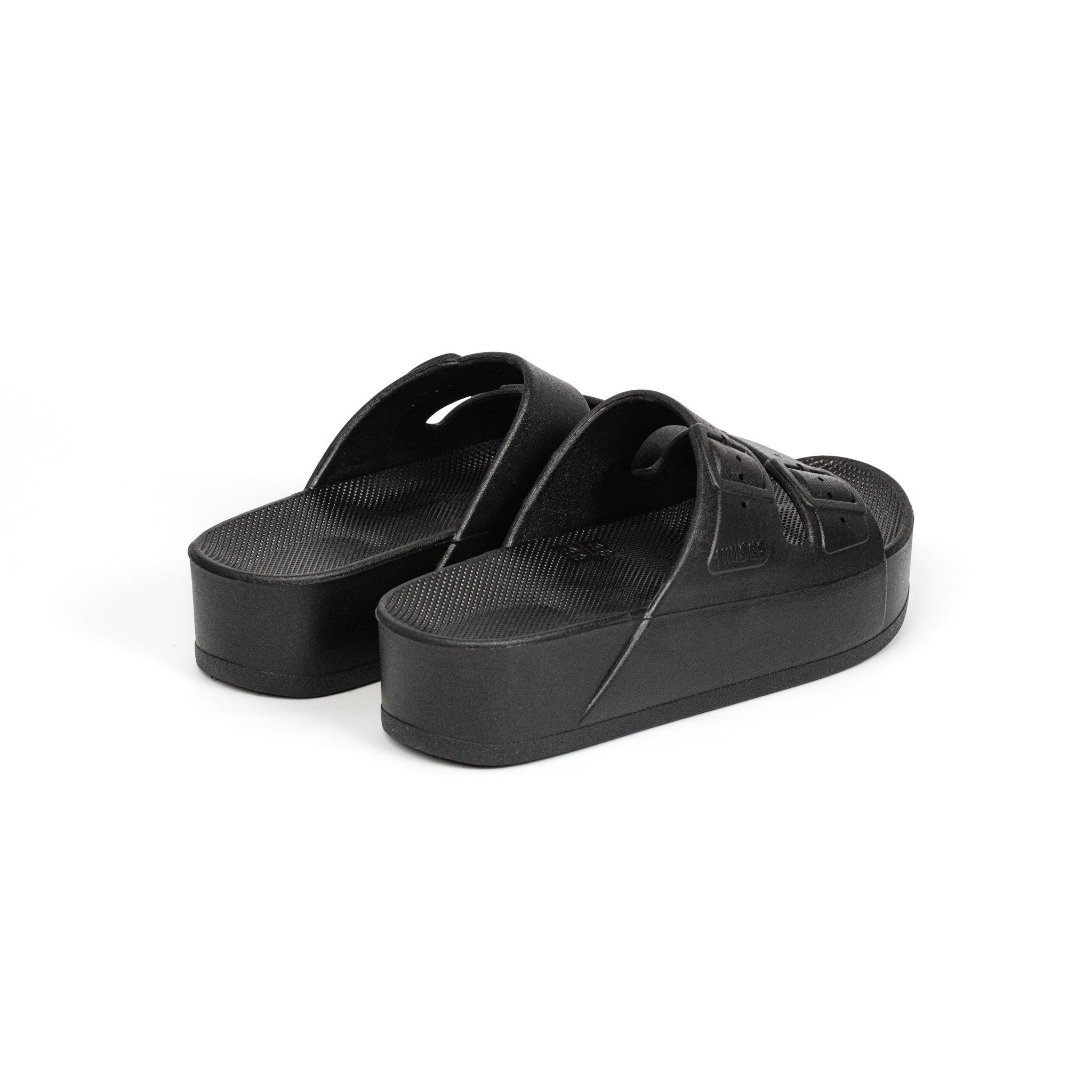 Freedom Moses Klapki Damskie na Platformie High Black Kolor Czarny