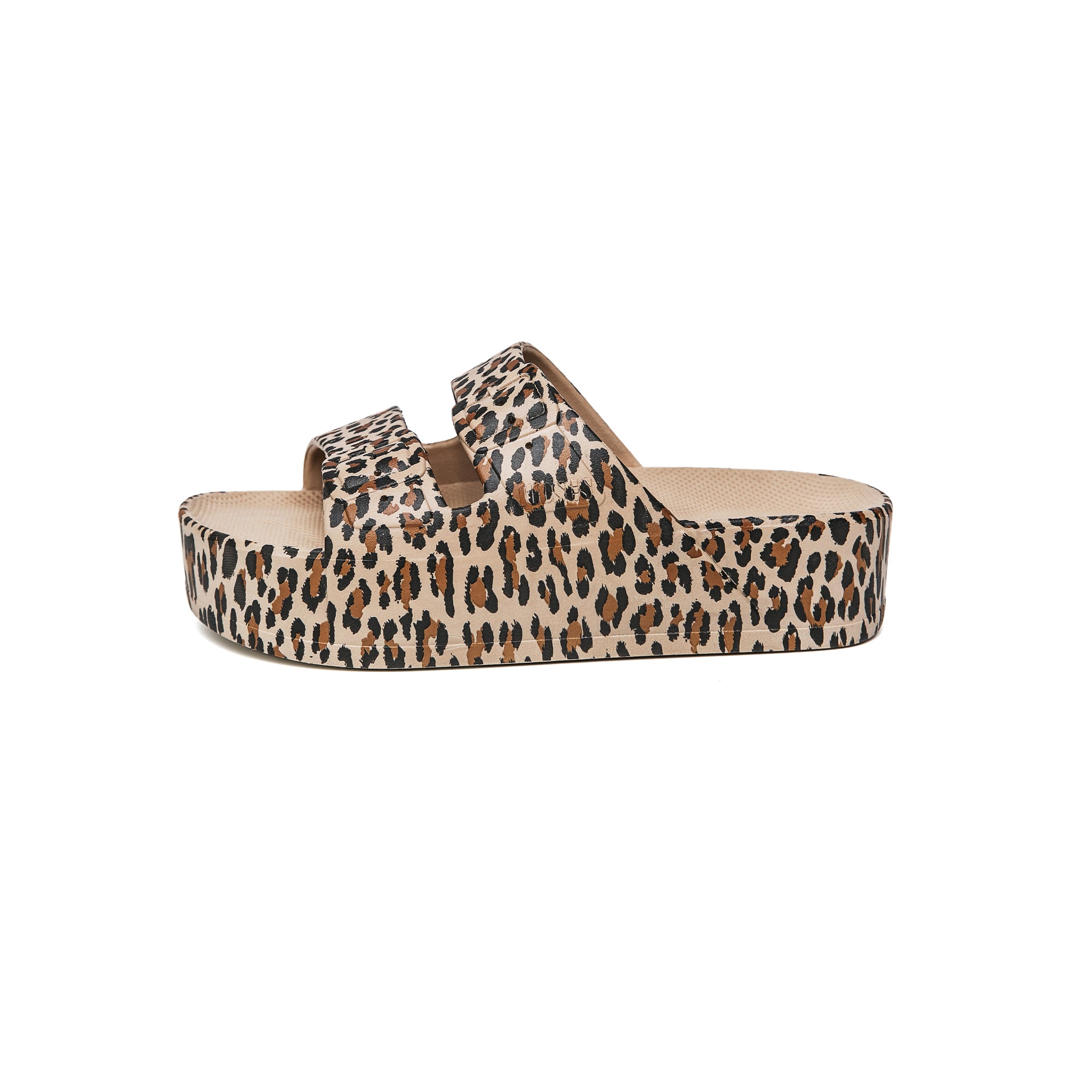 Freedom Moses Klapki Damskie na Platformie High Wild Kolor Panterka