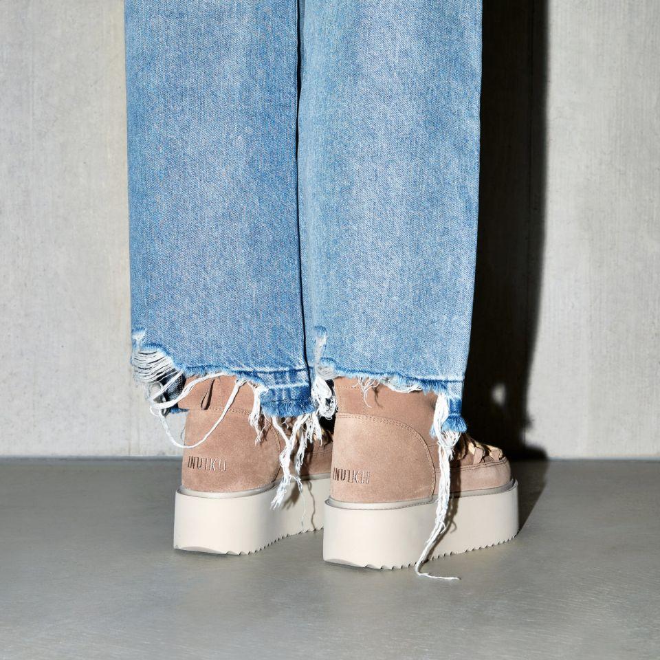 INUIKII Buty Damskie Classic Low Platform Beige