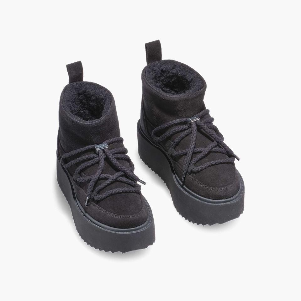 INUIKII Buty Damskie Classic Low Platform Black