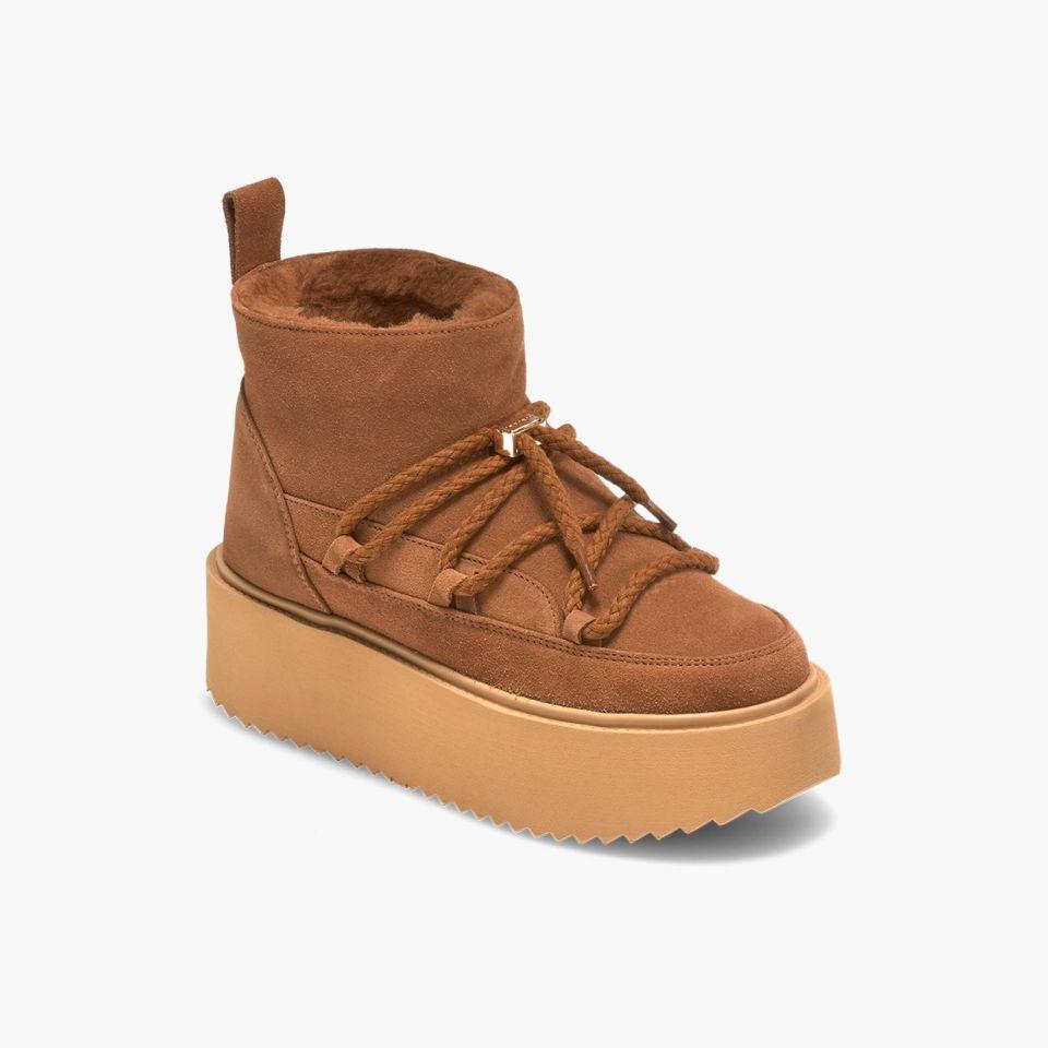 INUIKII Buty Damskie Classic Low Platform Brown