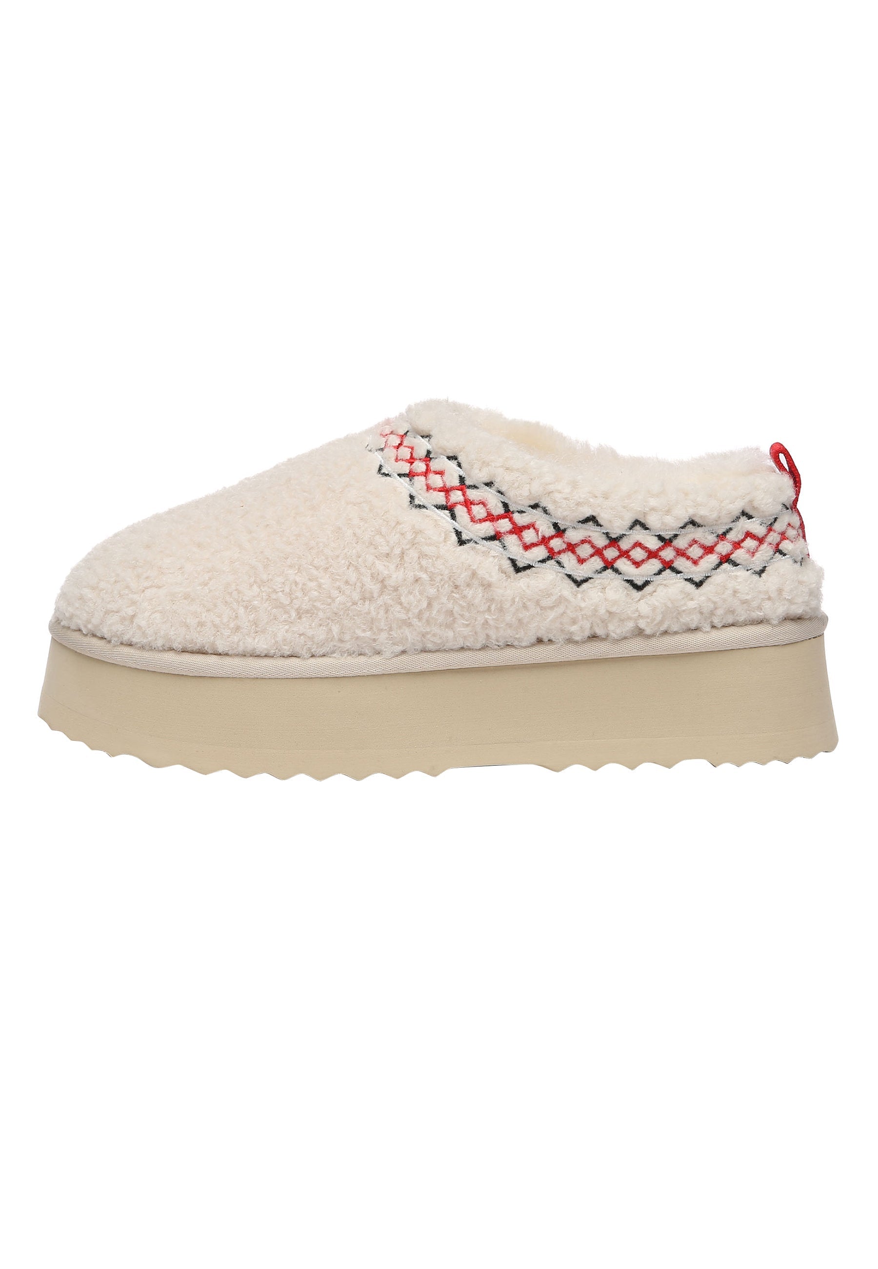 EVERAU Lewin Sand Plush Platform Slippers Kapcie Piaskowe