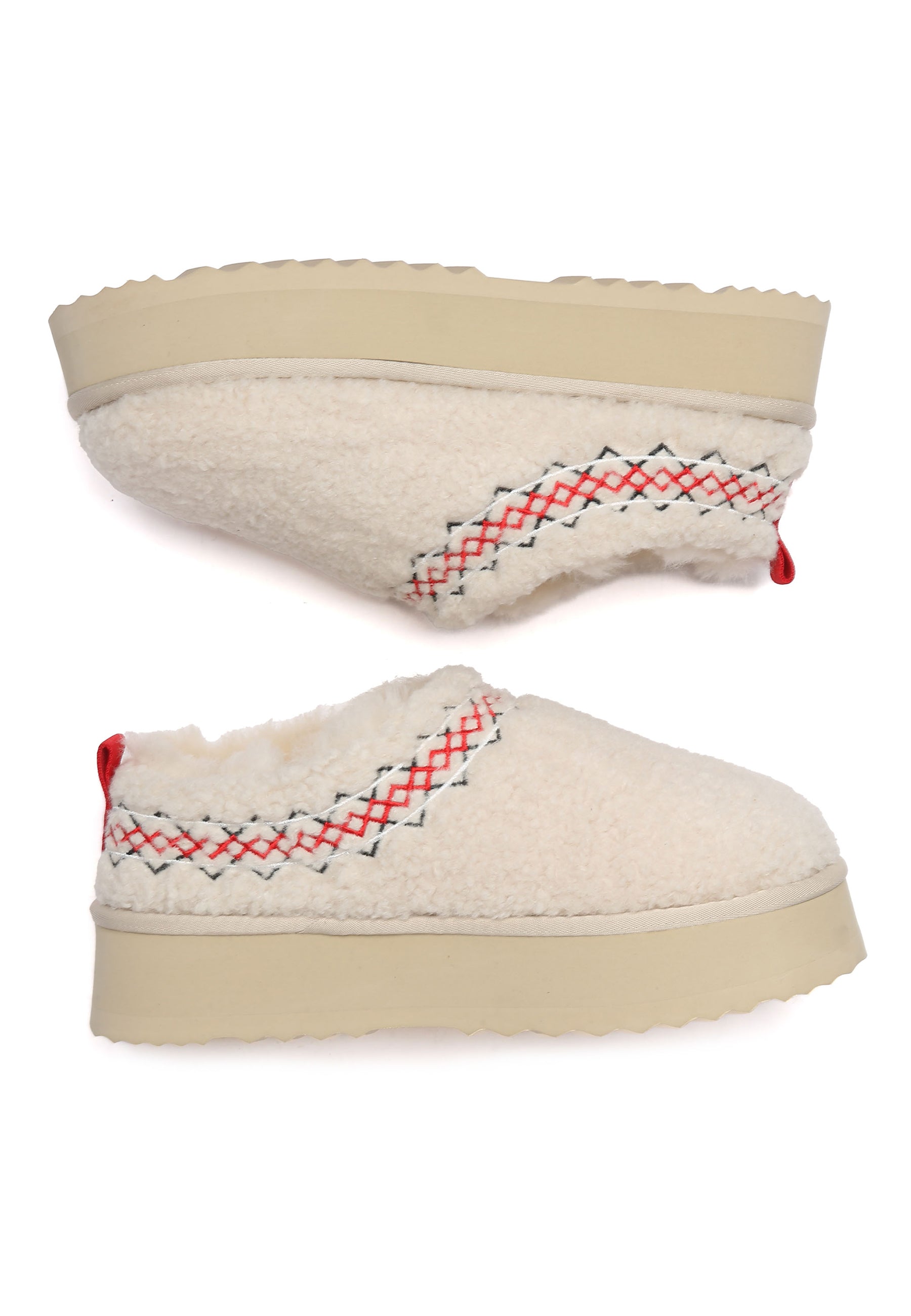 EVERAU Lewin Sand Plush Platform Slippers Kapcie Piaskowe