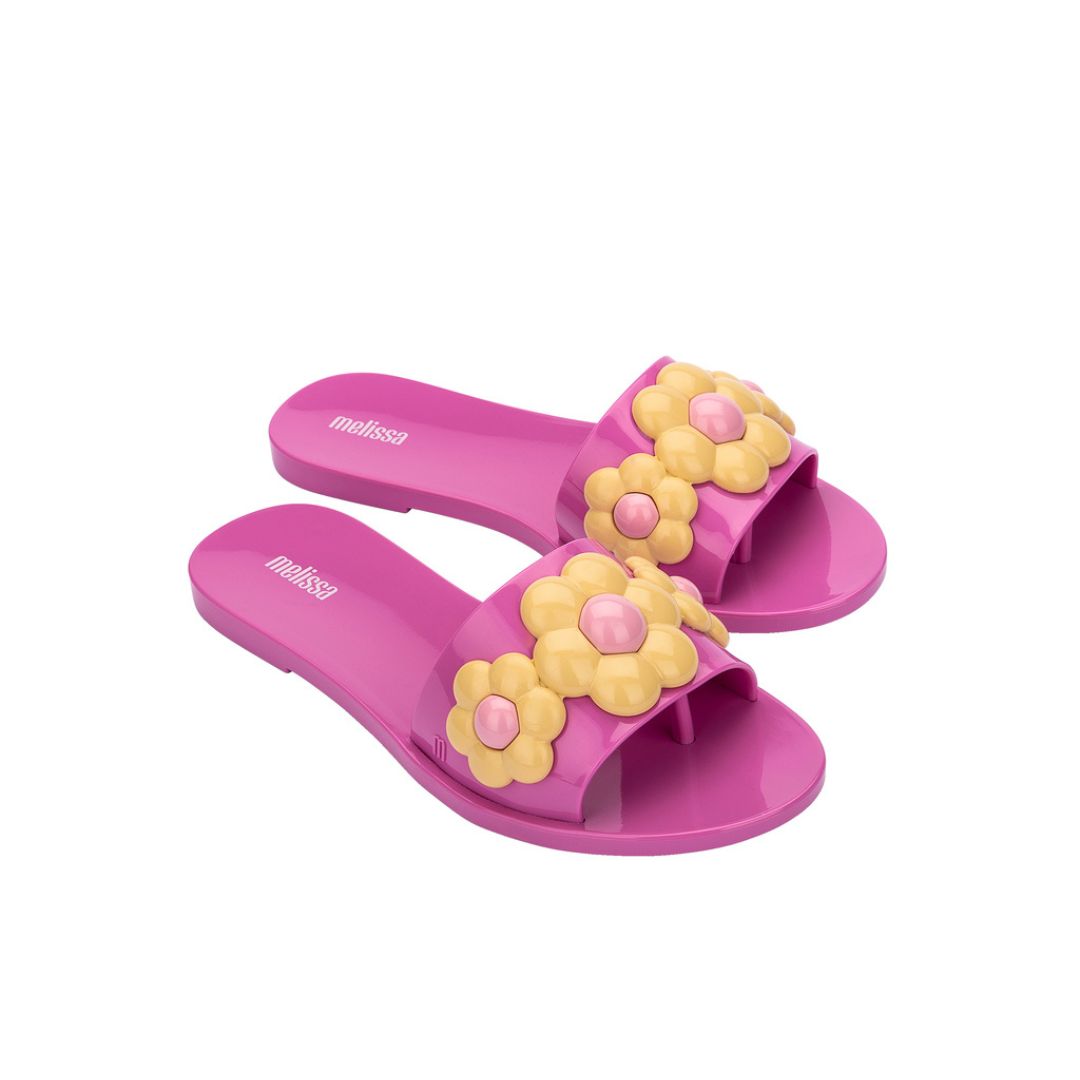 Melissa Babe Spring Ad Fucsia Yellow Klapki Damskie Fioletowe Żółte