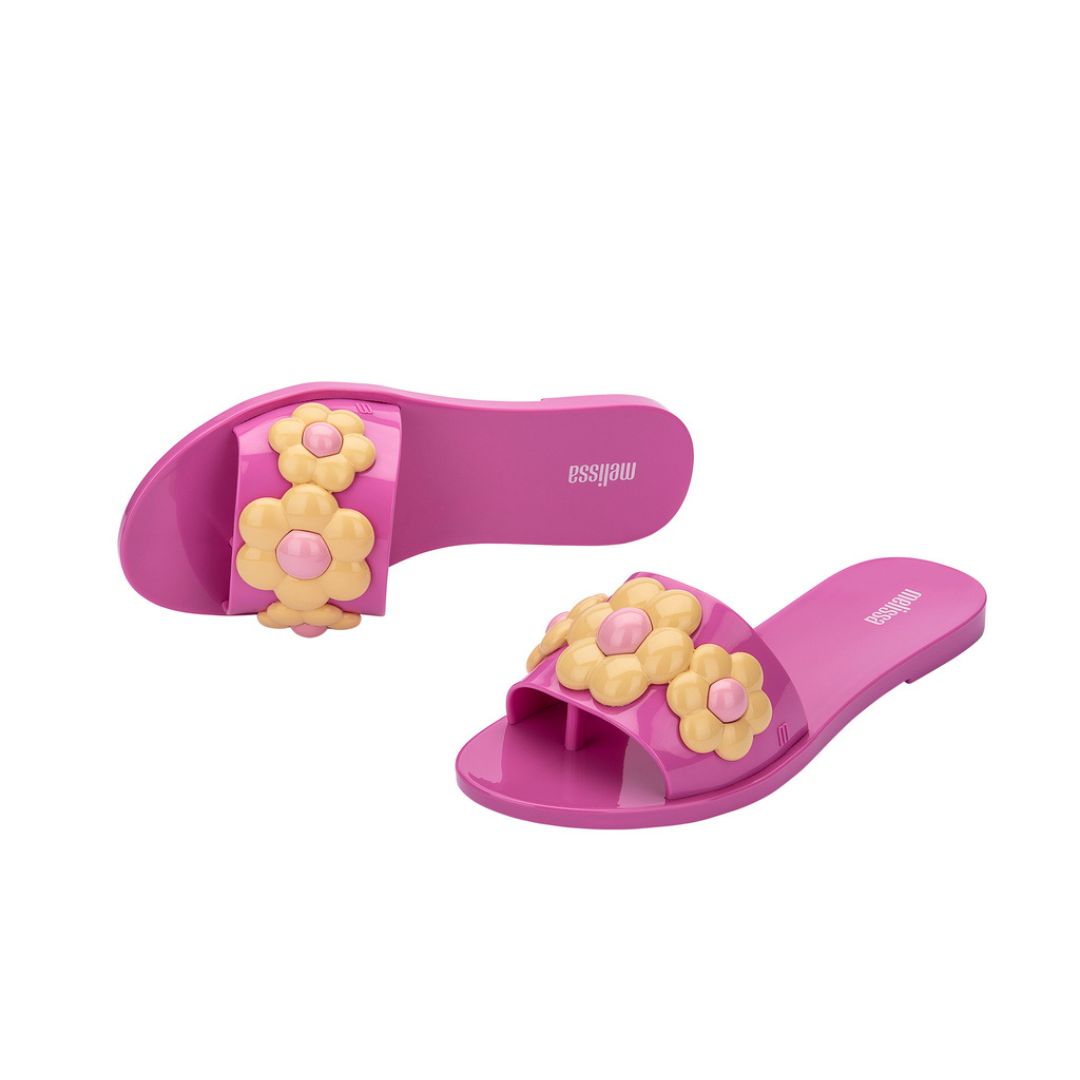 Melissa Babe Spring Ad Fucsia Yellow Klapki Damskie Fioletowe Żółte