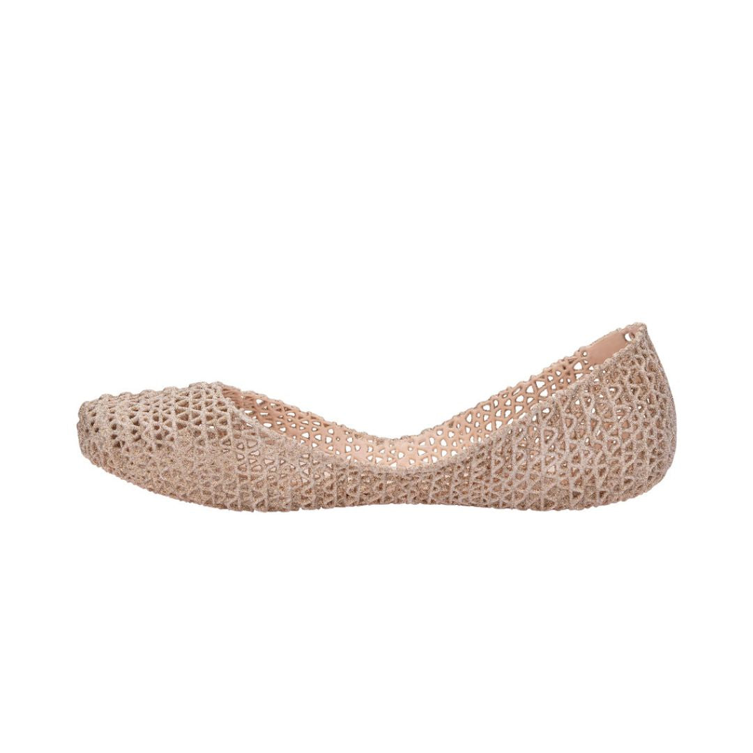 Melissa Campana Papel VII AD Light Beige Glitter Baleriny Damskie Beżowe