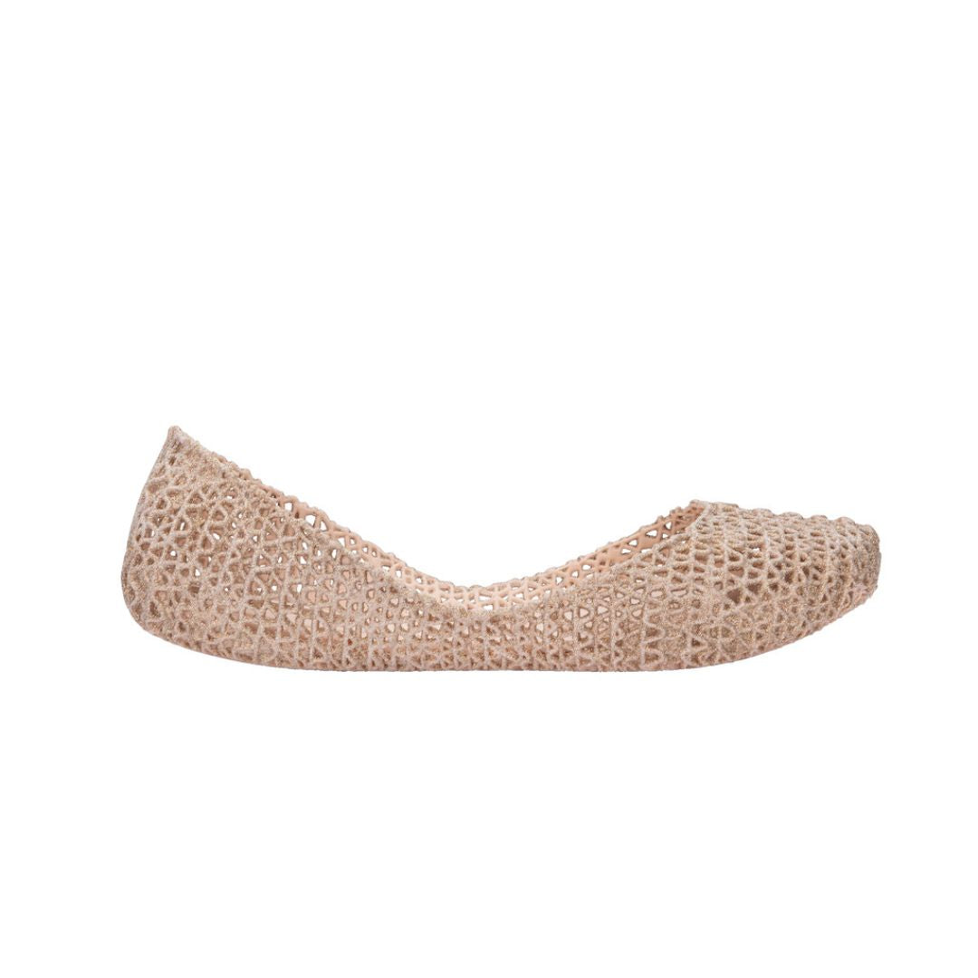 Melissa Campana Papel VII AD Light Beige Glitter Baleriny Damskie Beżowe