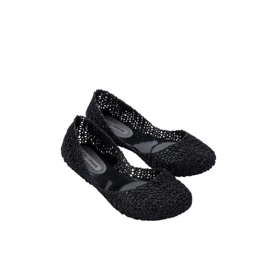 Melissa Campana Papel VII AD Black Glitter Baleriny Damskie Czarne