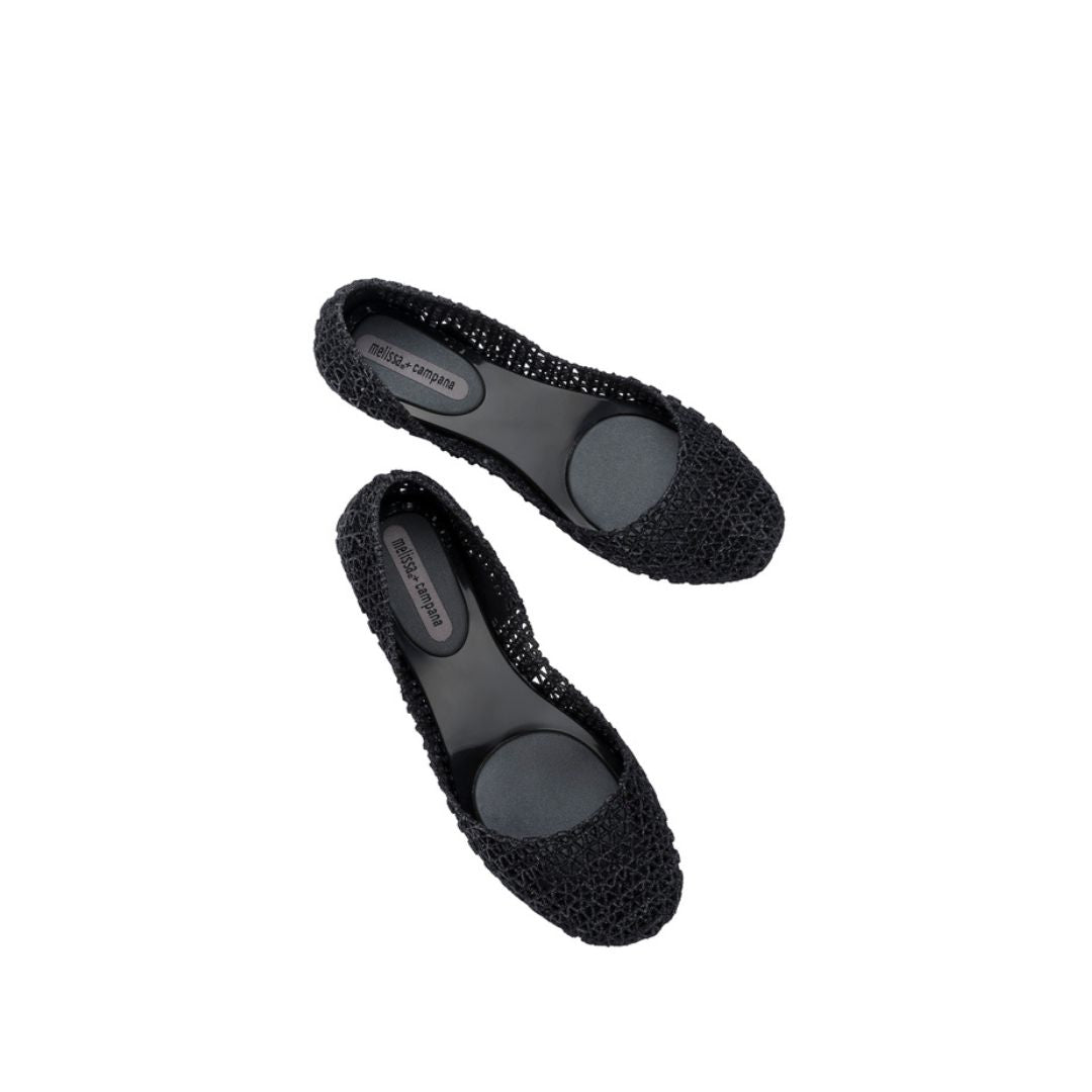 Melissa Campana Papel VII AD Black Glitter Baleriny Damskie Czarne