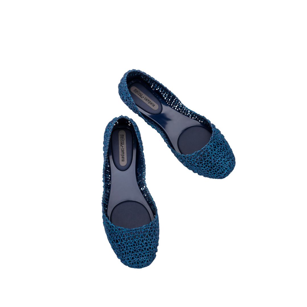 Melissa Campana Papel VII AD Dark Blue Glitter Baleriny Damskie Niebieskie