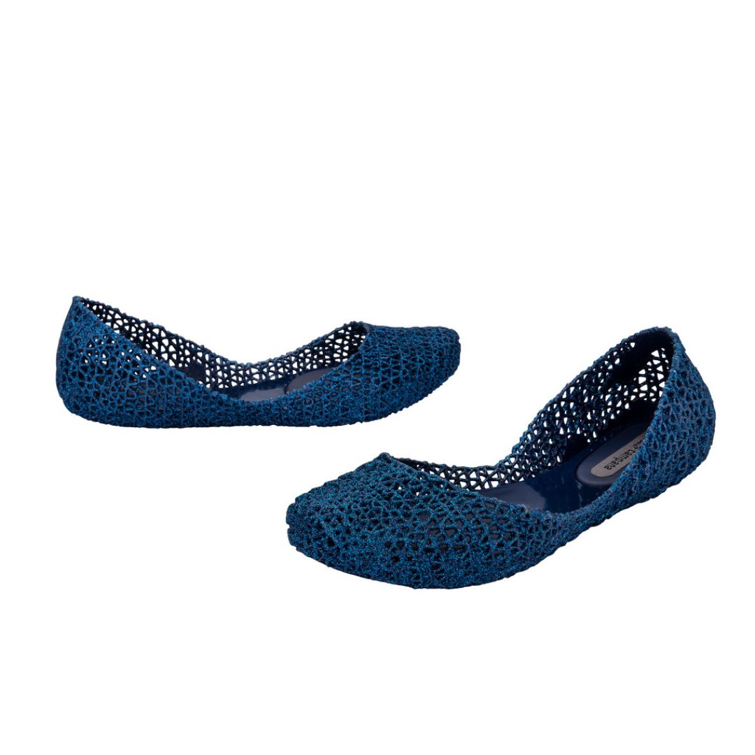 Melissa Campana Papel VII AD Dark Blue Glitter Baleriny Damskie Niebieskie