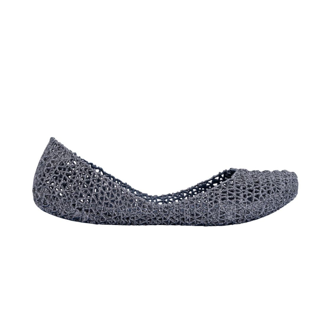 Melissa Campana Papel VII AD Grey Glitter Baleriny Damskie Szare Brokat