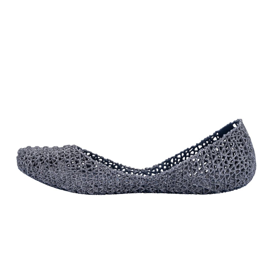 Melissa Campana Papel VII AD Grey Glitter Baleriny Damskie Szare Brokat