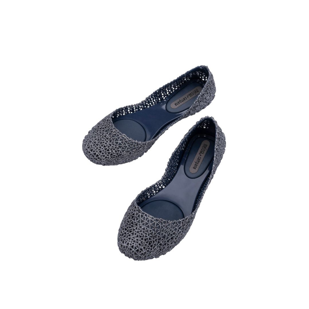 Melissa Campana Papel VII AD Grey Glitter Baleriny Damskie Szare Brokat