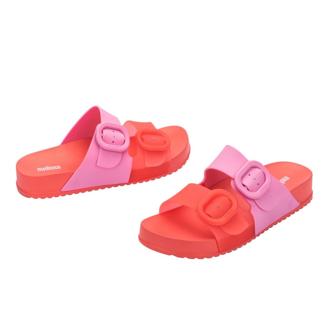 Melissa Cozy Slide Ad Red Pink Klapki Damskie Czerwone Różowe