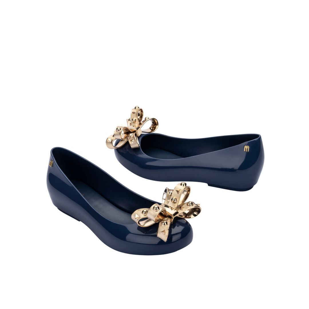 Melissa Dora III Ad Blue Gold Baleriny Damskie Z Kokardką Granatowe