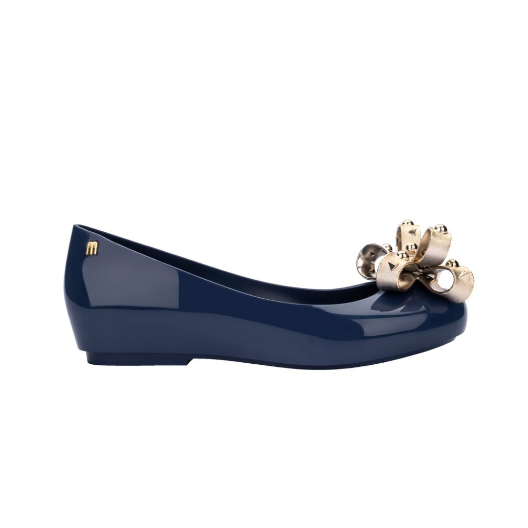 Melissa Dora III Ad Blue Gold Baleriny Damskie Z Kokardką Granatowe