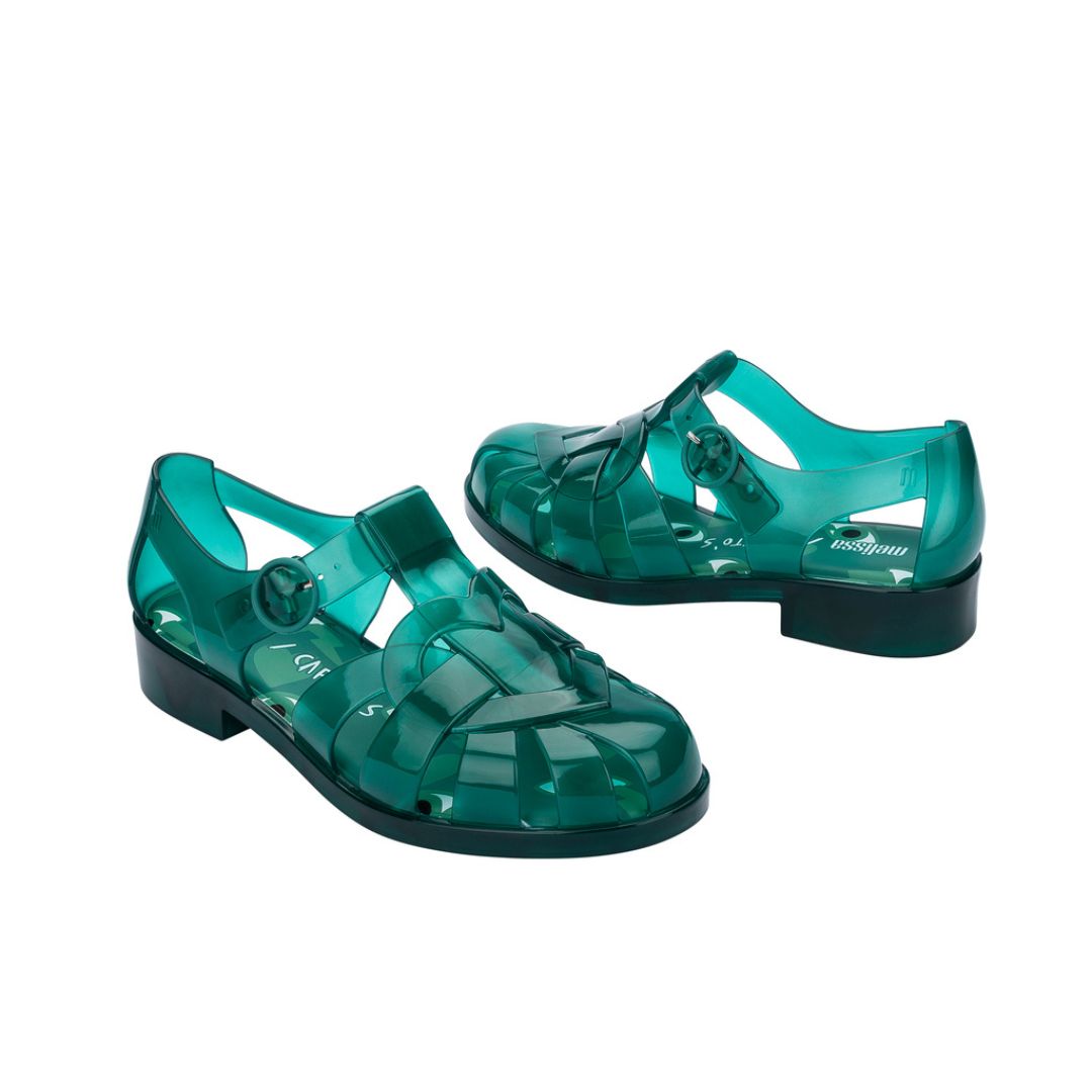 Melissa Heart Sandal + Capetos AD Green Transparent Sandały Damskie Zielone