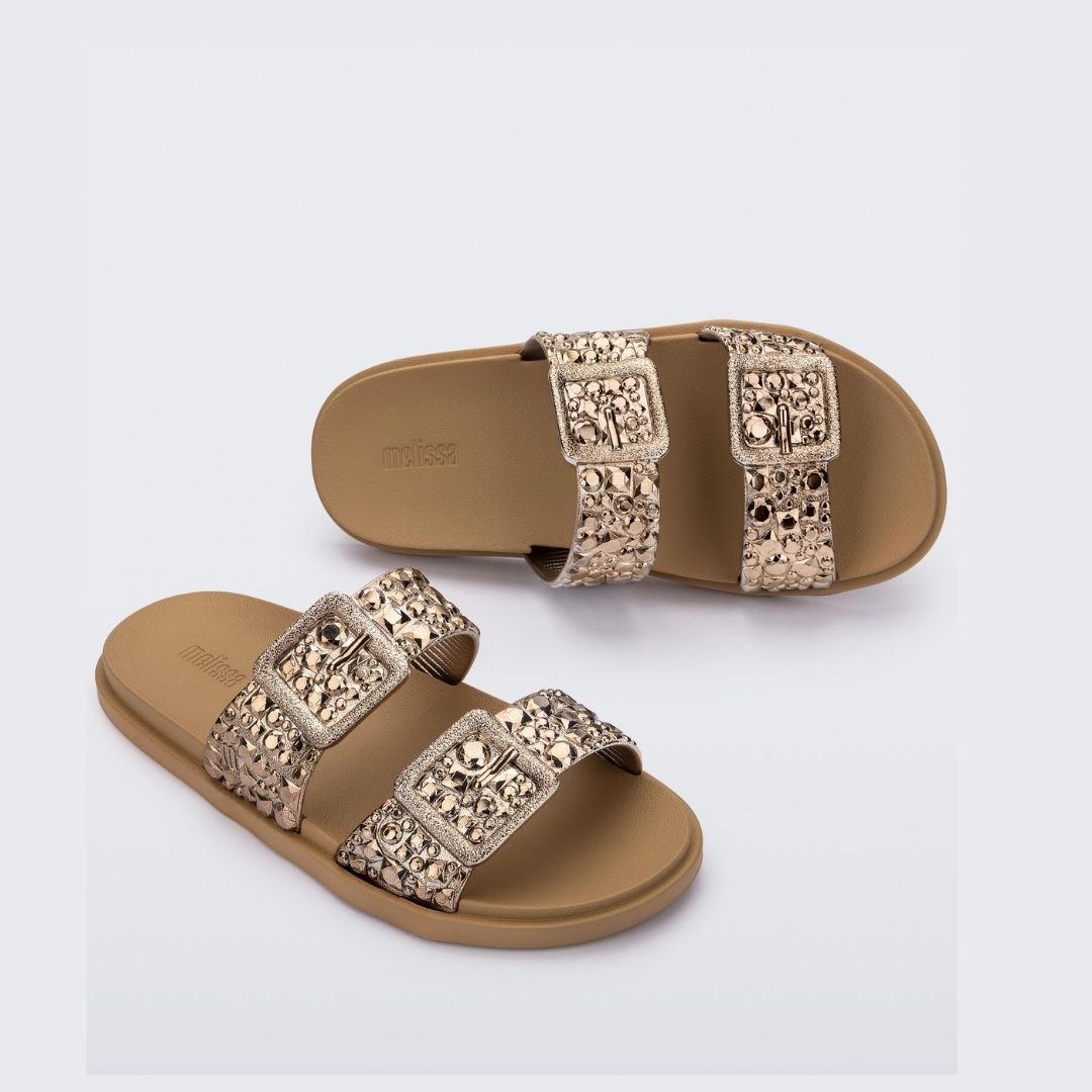 Melissa Lust Slide AD Beige Brown Klapki Damskie Brązowe