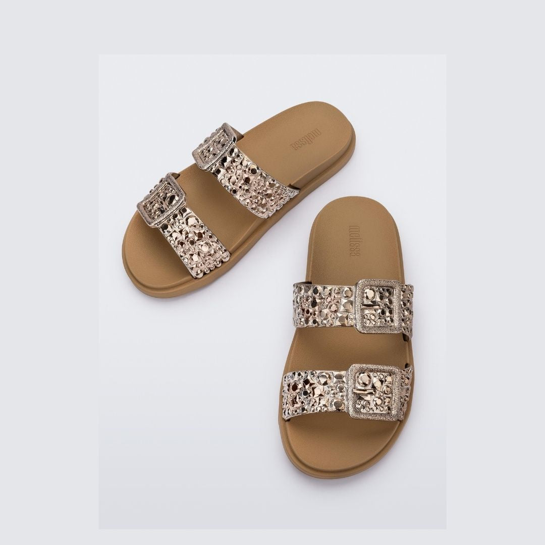 Melissa Lust Slide AD Beige Brown Klapki Damskie Brązowe